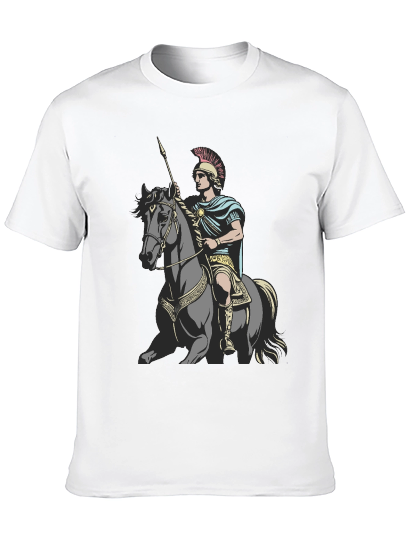 Camiseta Hombre Guerrero a Caballo Negra