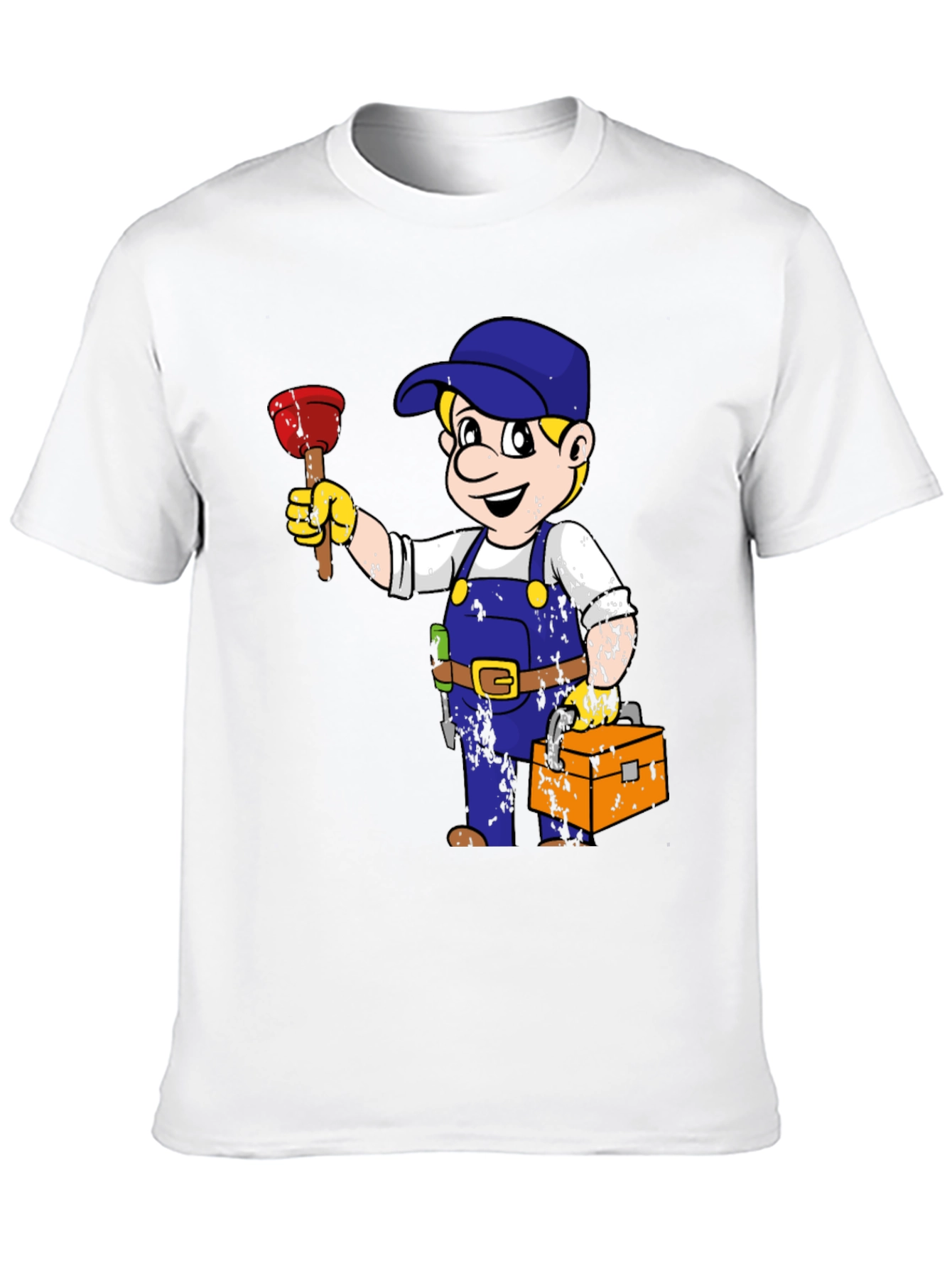 Camiseta Negra con Dibujo de Fontanero