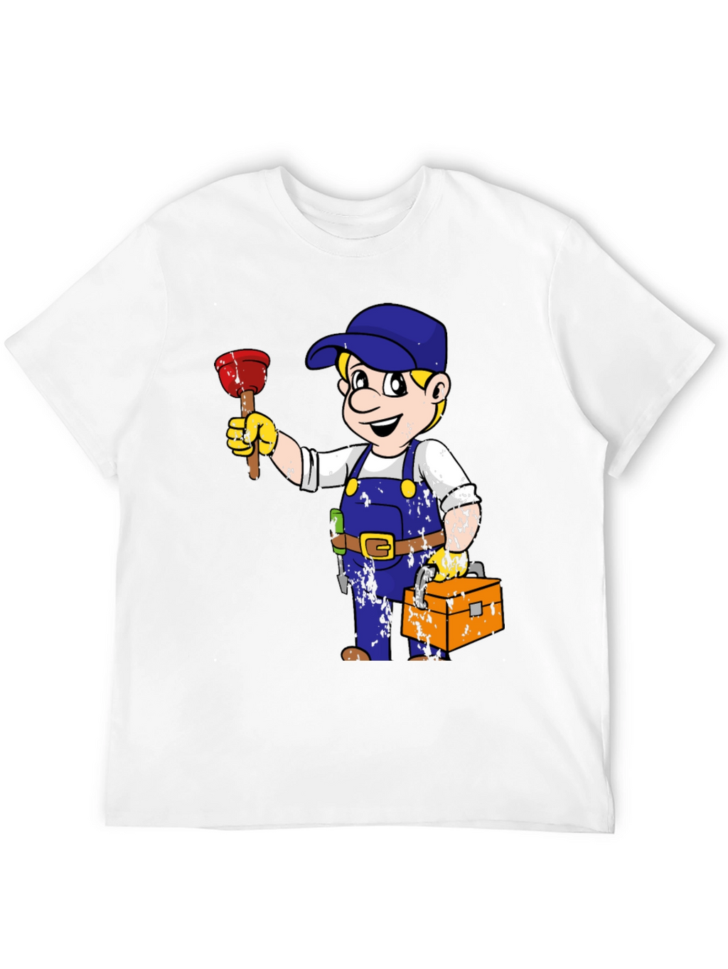 Camiseta Negra con Dibujo de Fontanero