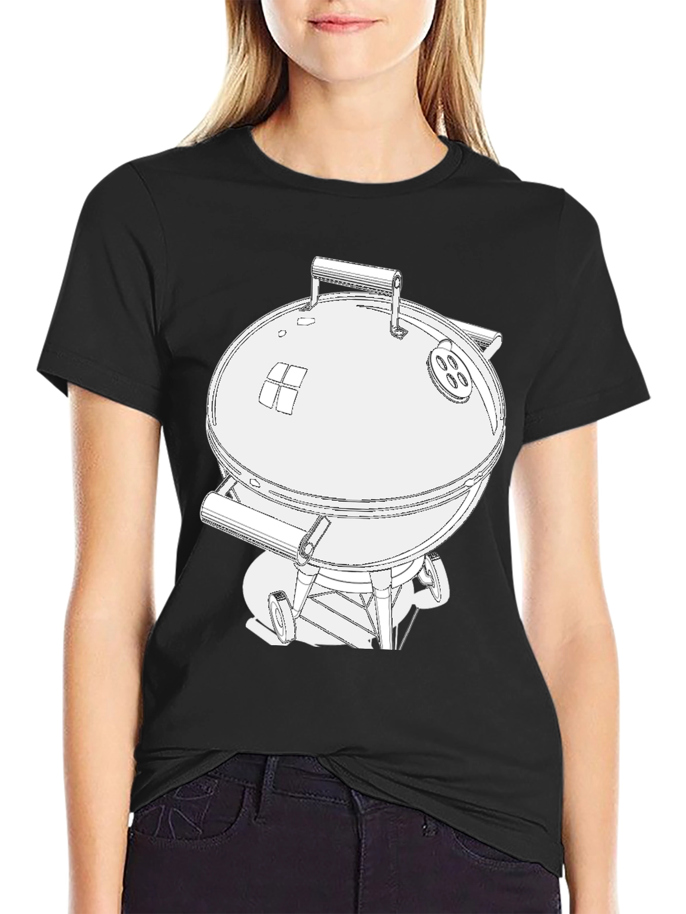 Camiseta Hombre con Diseño de Parrilla BBQ