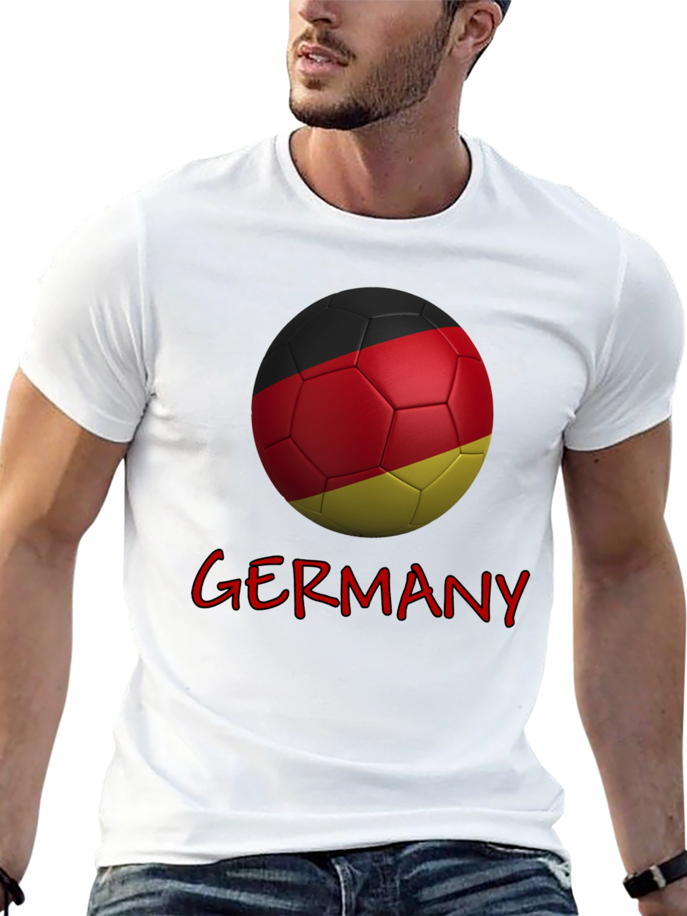 Camiseta Alemania Fútbol - Diseño Balón y Texto