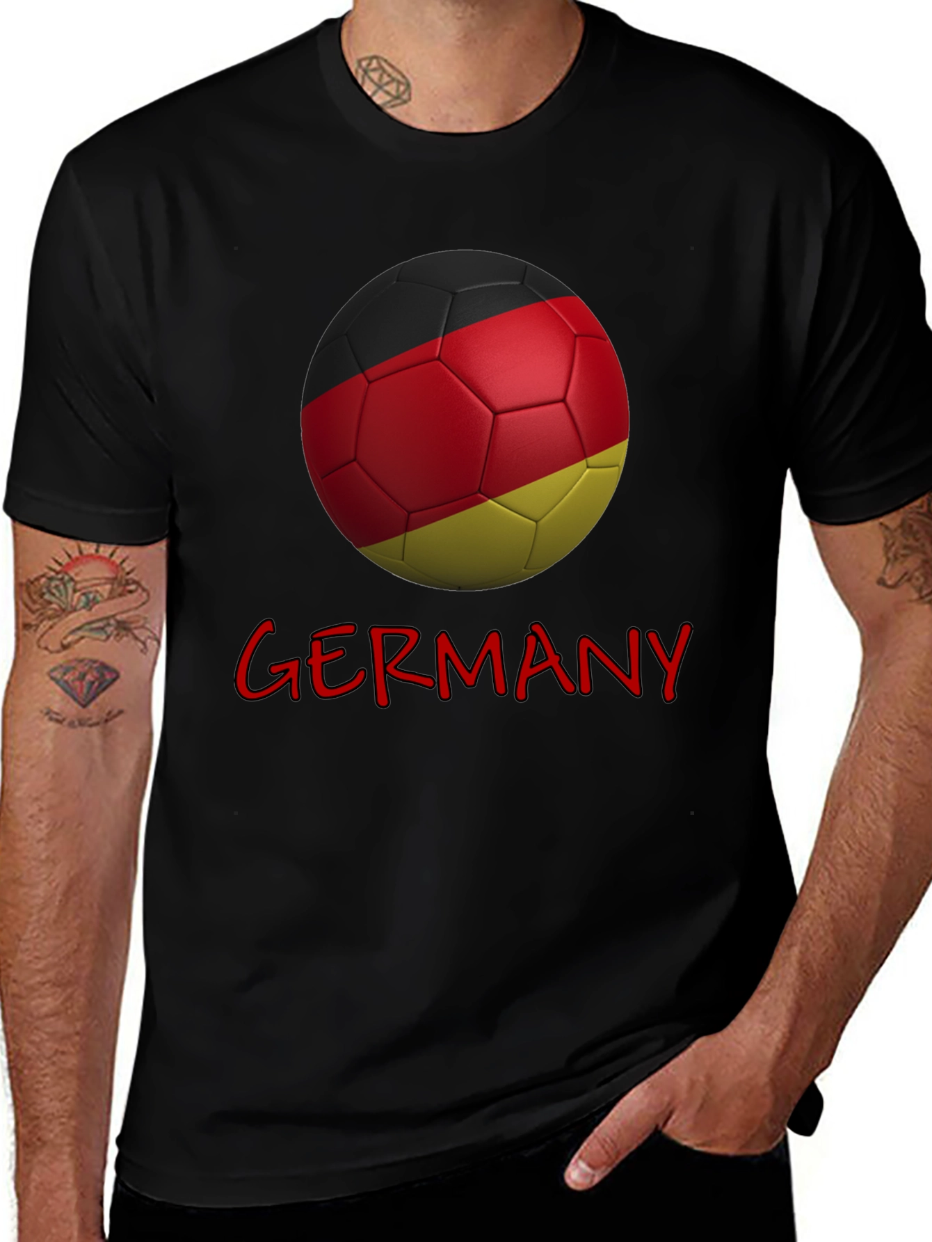 Camiseta Alemania Fútbol - Diseño Balón y Texto