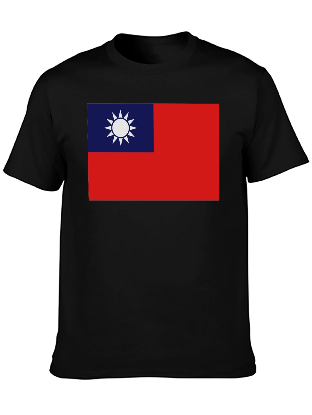 Camiseta Negra con Bandera Taiwanesa