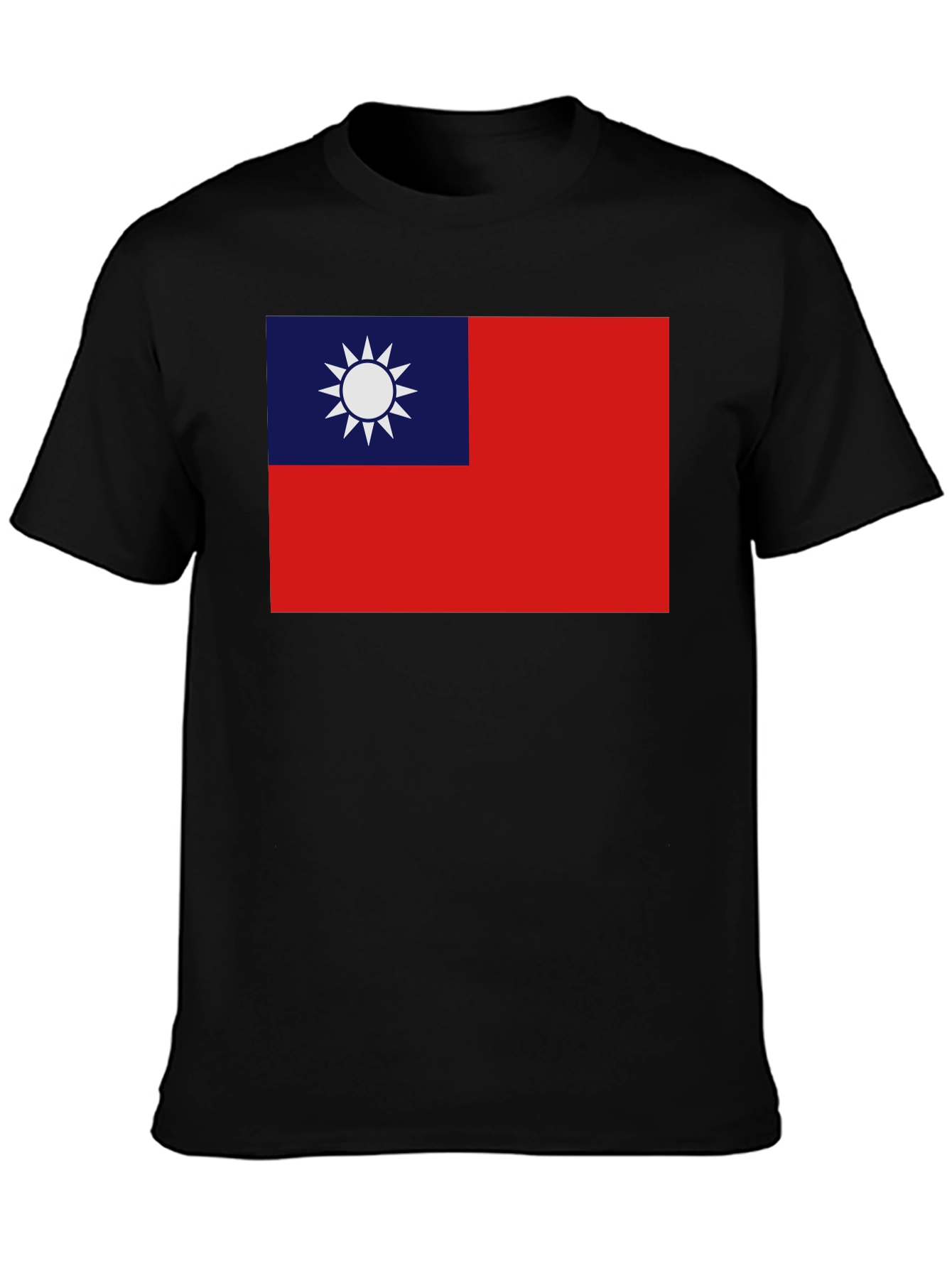 Camiseta Negra con Bandera Taiwanesa