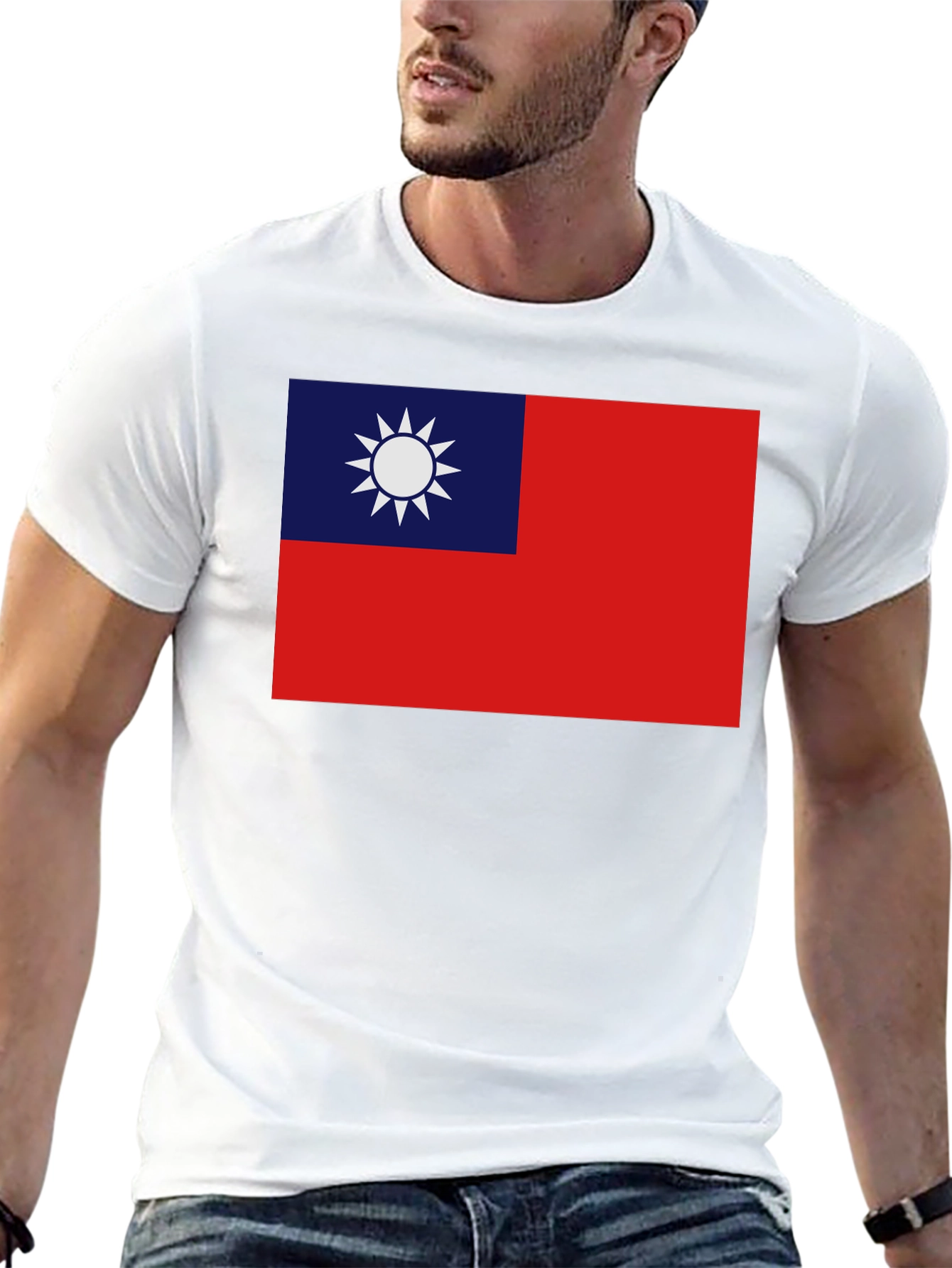 Camiseta Negra con Bandera Taiwanesa