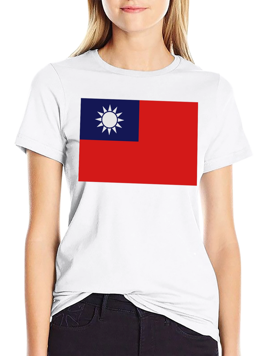 Camiseta Negra con Bandera Taiwanesa