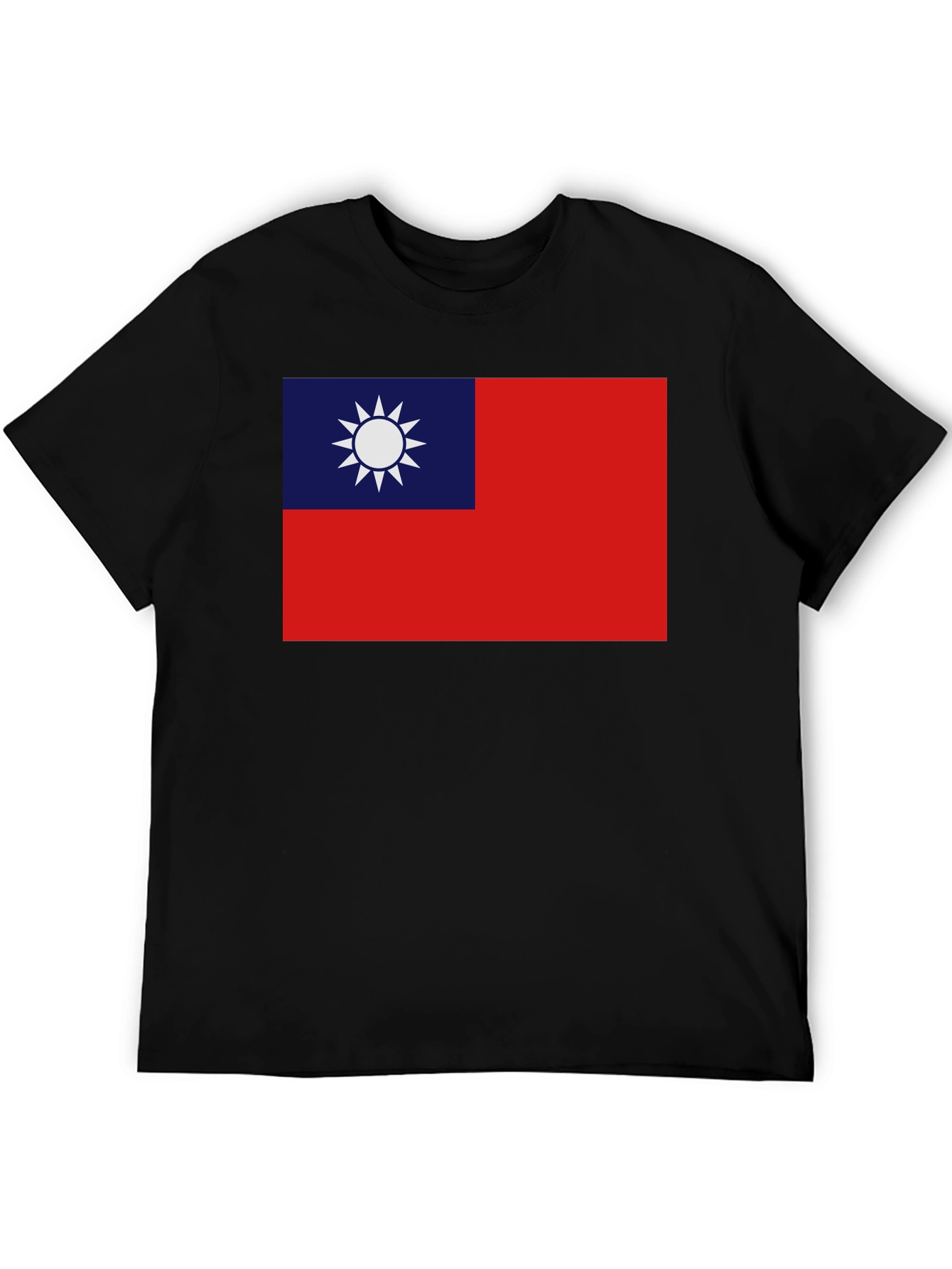 Camiseta Negra con Bandera Taiwanesa