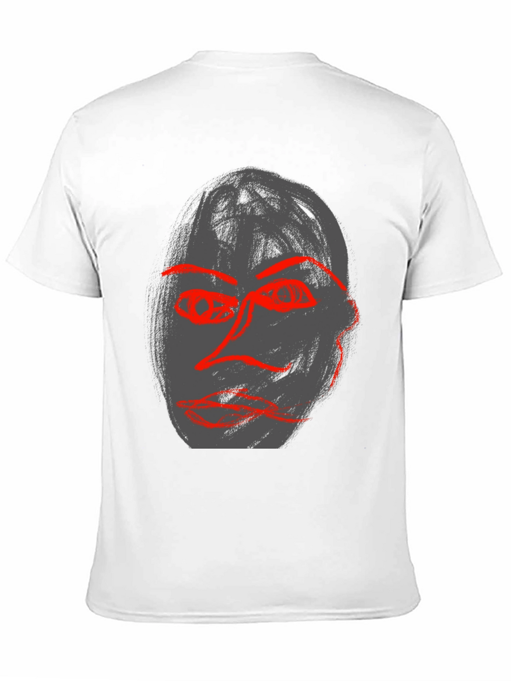 Camiseta Negra con Diseño Abstracto Facial