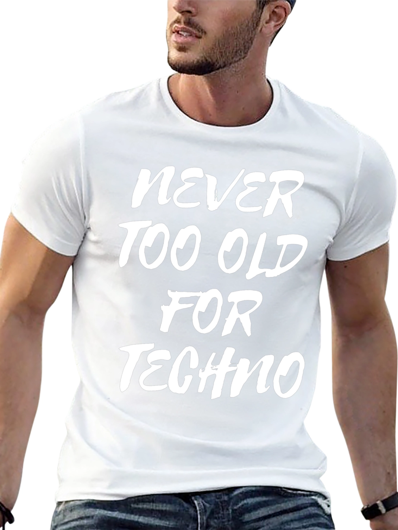 Camiseta Negra - Nunca Demasiado Viejo Para Techno